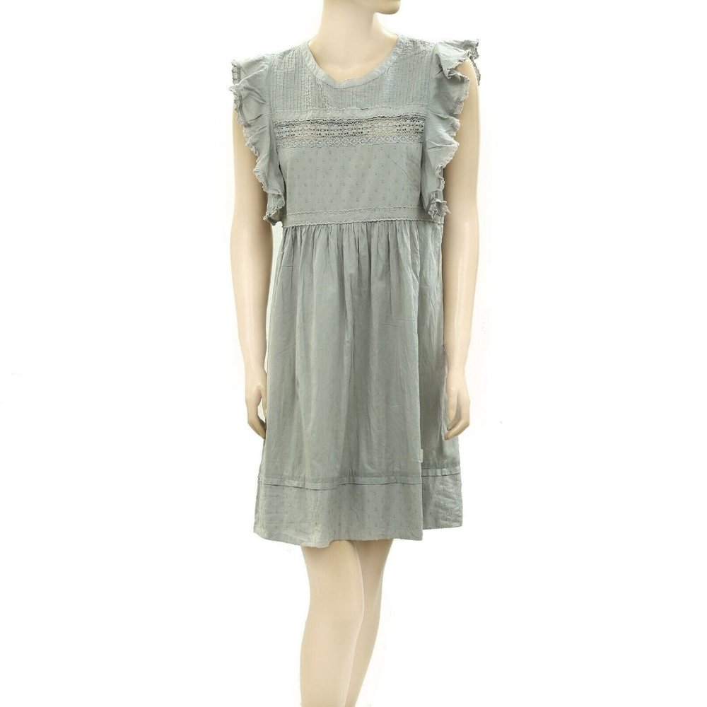 Odd Molly Anthropologie Swiss Dot Embroidered Mini Dress Cotton S 1 Nwd